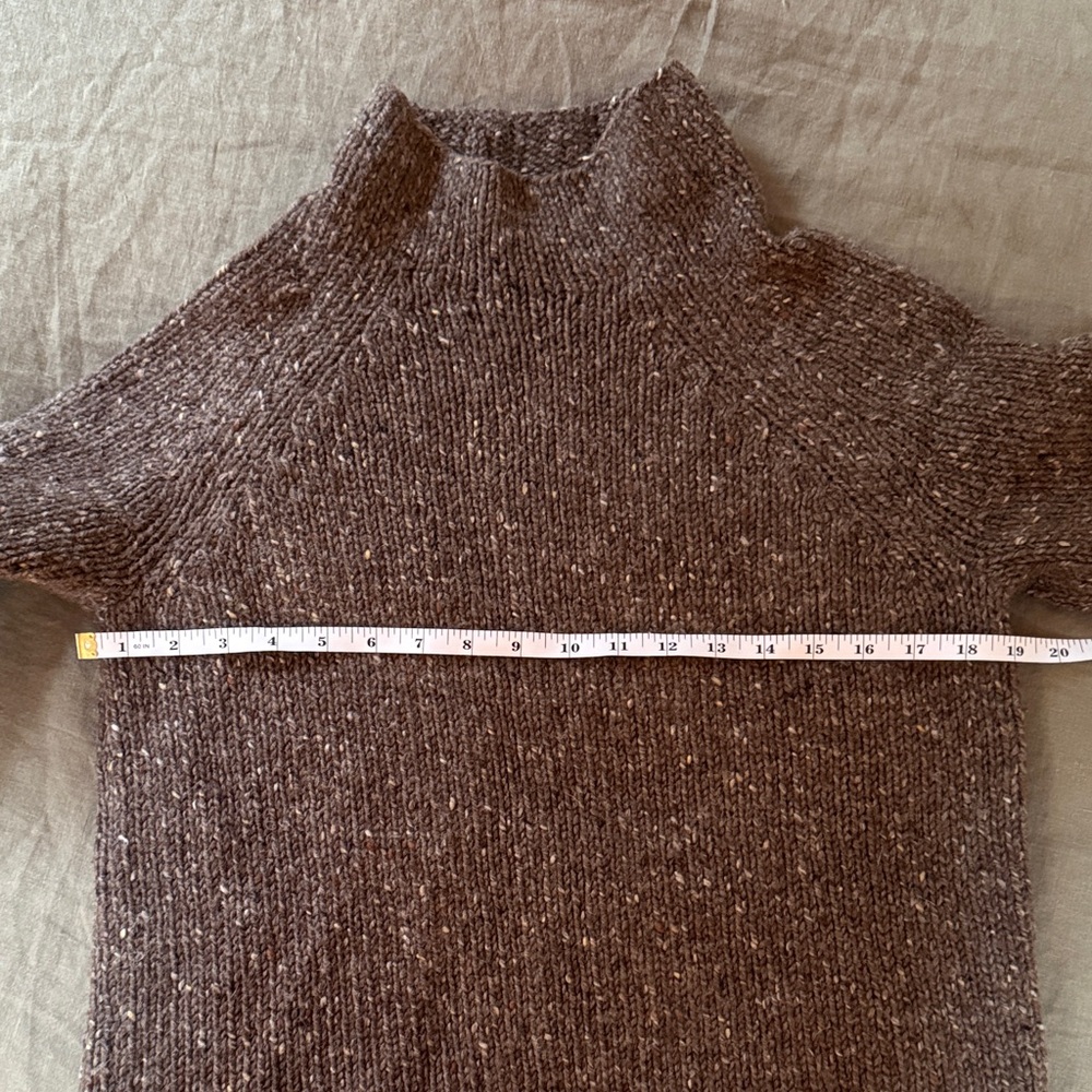 Handmade 100% Wool Brown Knit Sweater - Picture 3 of 6
